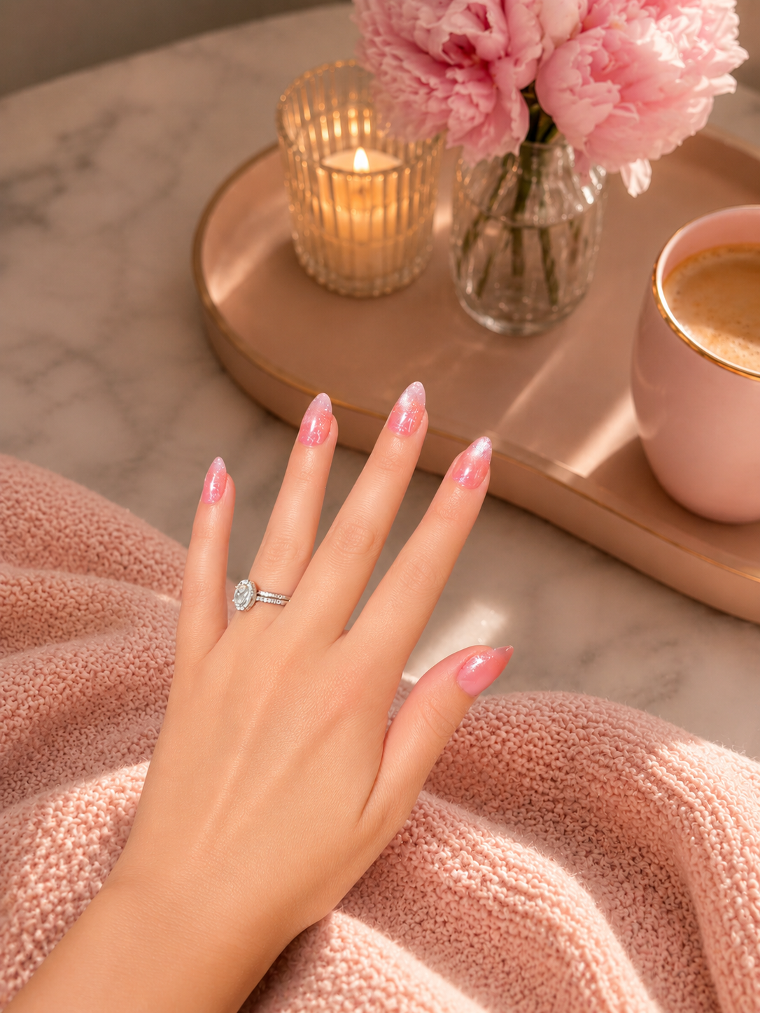 Pink Aurora ~ Luxe Mani ~ Press on Nails